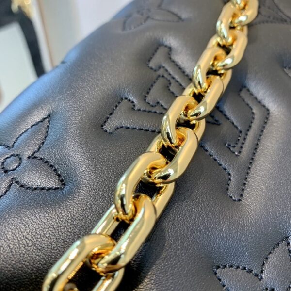 1:1 Replica Louis Vuitton LV Wallet on Strap Bubblegram Leather Black Exclusive Bag For Women M81398 - 7.9in/20cm