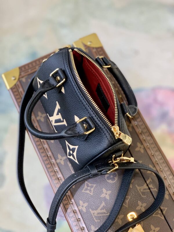 1:1 Replica Louis Vuitton LV Nano Speedy Bicolor Monogram Empreinte Leather Luxury Bag For Women M81457 - 6.3in/16cm
