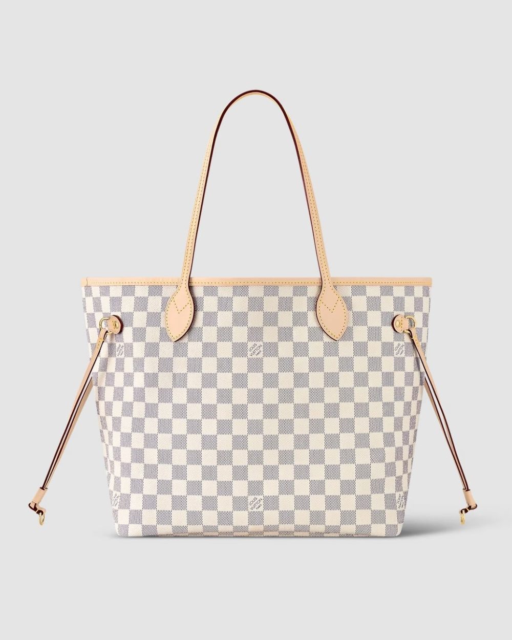 1:1 Replica Louis Vuitton LV Neverfull MM Damier Azur Canvas Luxury Bag For Women N41605 - 12.2in/31cm