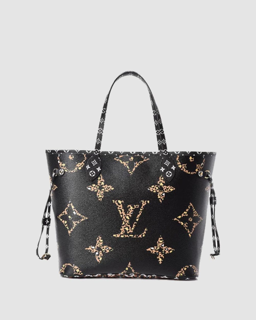 1:1 Replica Louis Vuitton LV Neverfull MM Monogram Canvas Jungle Black Luxury Bag For Women M44676 - 12.2in/31cm