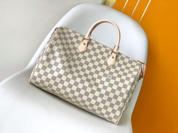 1:1 Replica Louis Vuitton LV Speedy 35 Damier Azur Canvas Luxury Bag For Women N41369 - 13.8in/35cm