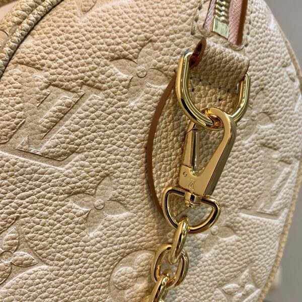 1:1 Replica Louis Vuitton LV Speedy Bandouliere 20 Monogram Empreinte Pale Beige Luxury Bag For Women M46163 - 20.5cm/8.1in