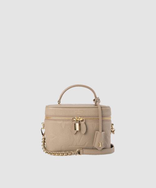 1:1 Replica Louis Vuitton LV Vanity PM Handbag Monogram Empreinte Tourterelle Beige Luxury Bag For Women M45608 -  7.5in/19cm