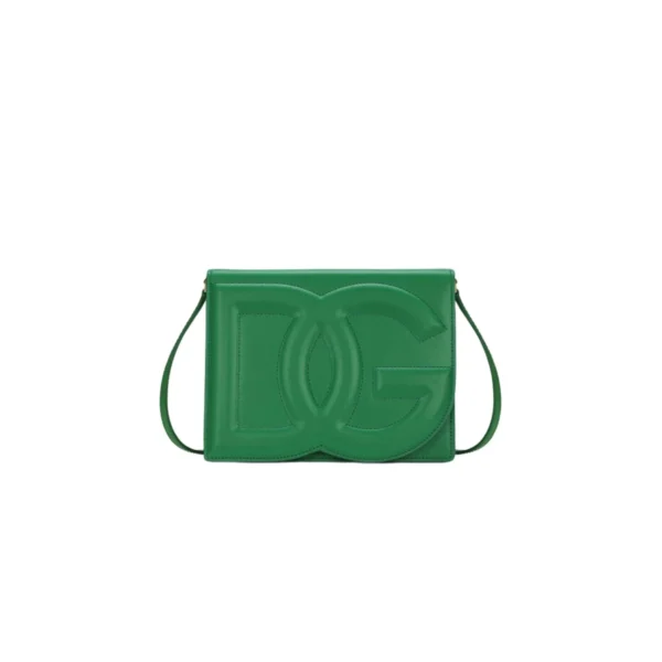 Calfskin DG Logo Bag Green For Women BB7287AW57687192 - 20 Cm/ 7.8 Inches