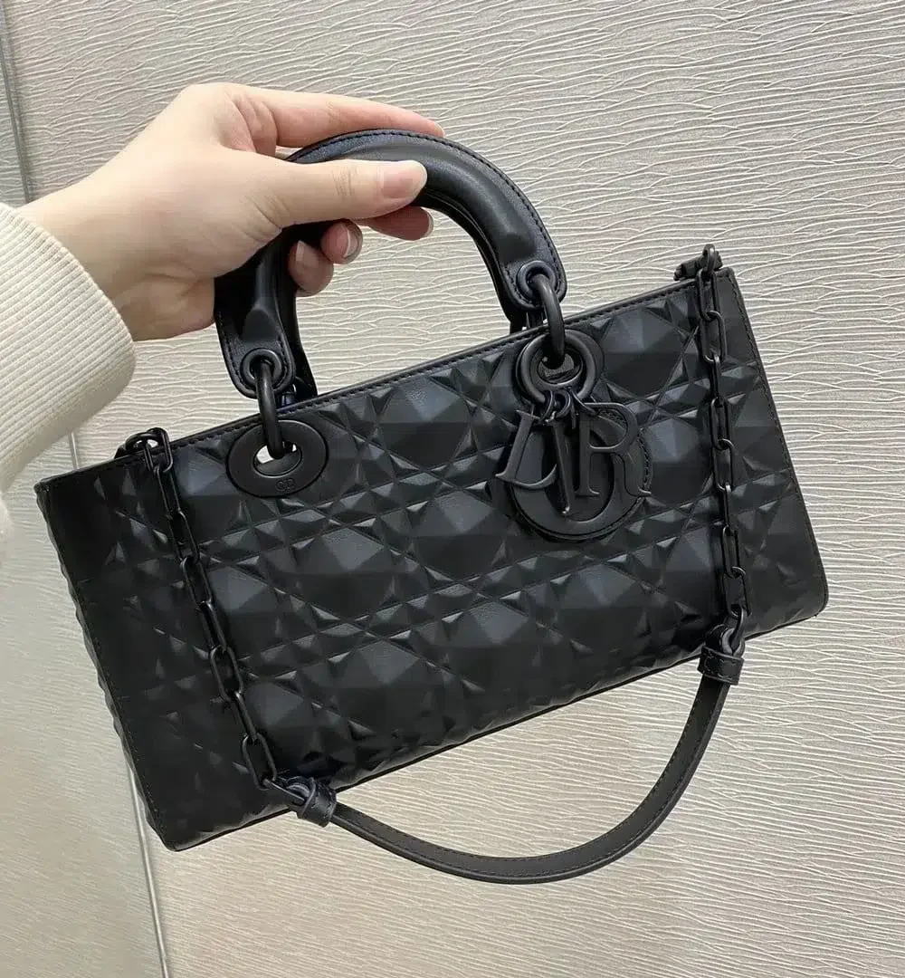 1:1 Replica Christian Dior Lady D-Joy Bag Black Cannage with Beaded Motif, For Women Women's Handbags, 26cm CD M0540SNEA_M900