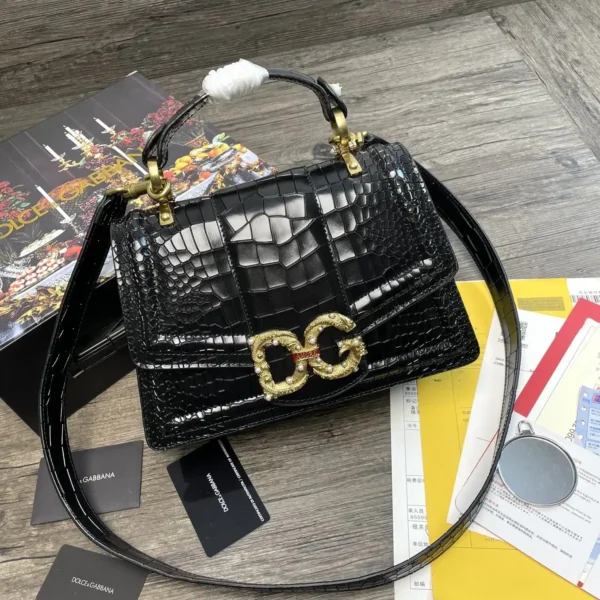 Dolce & Gabbana Print DG Girls Bag Black For Women 10.6in/27cm DG