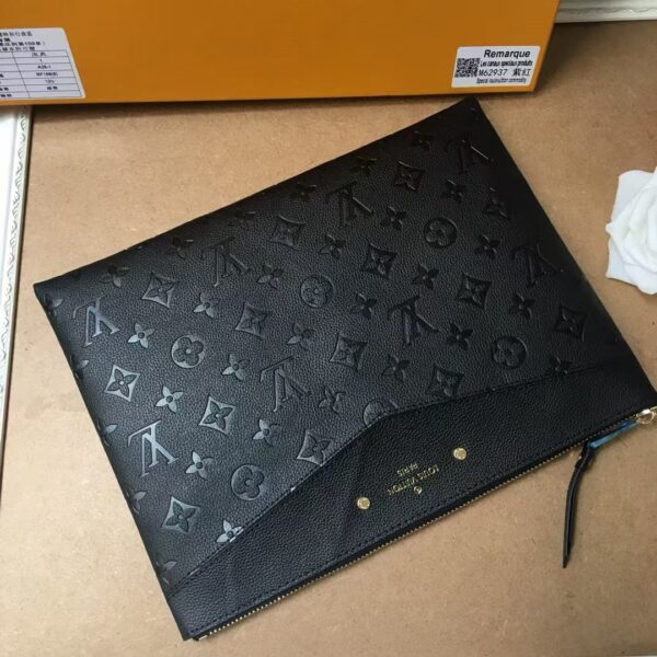 1:1 Replica Louis Vuitton Pochette Melanie MM Monogram Empreinte Black For Women, Women's Wallets 11.6in/29.5cm LV