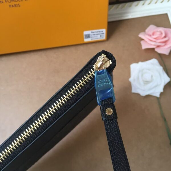 1:1 Replica Louis Vuitton Pochette Melanie MM Monogram Empreinte Black For Women, Women's Wallets 11.6in/29.5cm LV