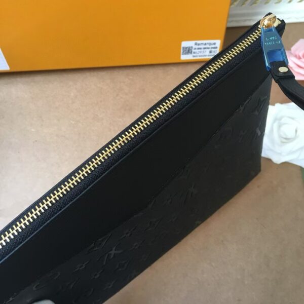 1:1 Replica Louis Vuitton Pochette Melanie MM Monogram Empreinte Black For Women, Women's Wallets 11.6in/29.5cm LV