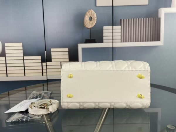 1:1 Replica Christian Dior Medium Lady Dior Bag Hardware White For Women 24cm/9in CD
