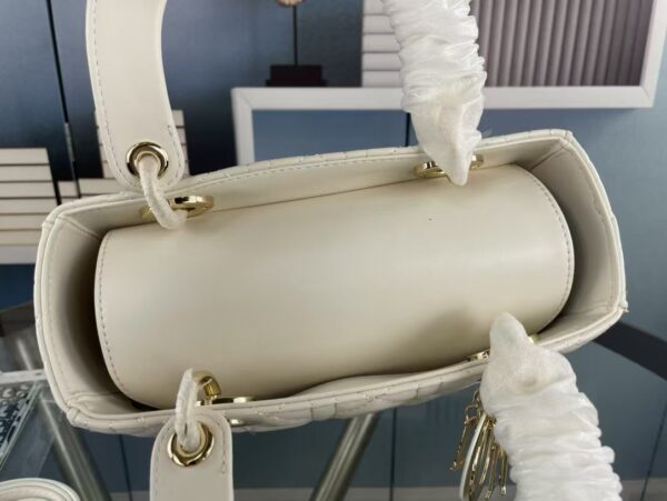 1:1 Replica Christian Dior Medium Lady Dior Bag Hardware White For Women 24cm/9in CD