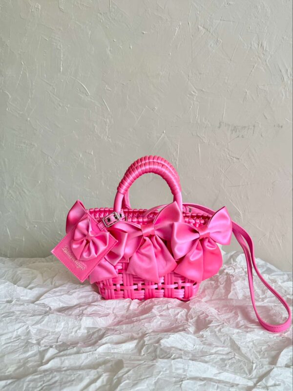 Balenciaga Bistro Xxs Basket With Strap Pink/Black For Women 11in/28cm