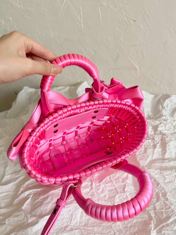 Balenciaga Bistro Xxs Basket With Strap Pink/Black For Women 11in/28cm