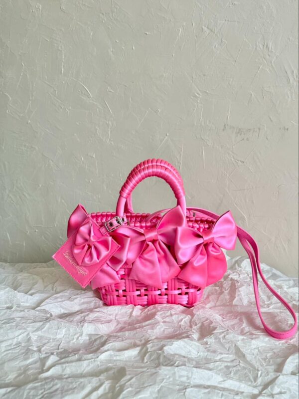Balenciaga Bistro Xxs Basket With Strap Pink/Black For Women 11in/28cm