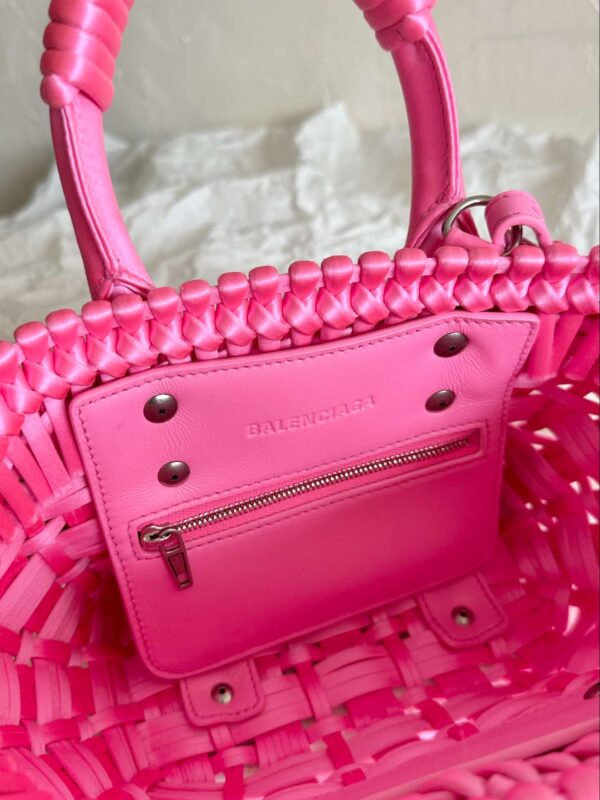 Balenciaga Bistro Xxs Basket With Strap Pink/Black For Women 11in/28cm