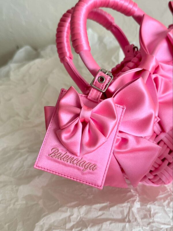 Balenciaga Bistro Xxs Basket With Strap Pink/Black For Women 11in/28cm