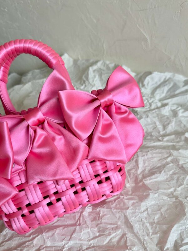 Balenciaga Bistro Xxs Basket With Strap Pink/Black For Women 11in/28cm