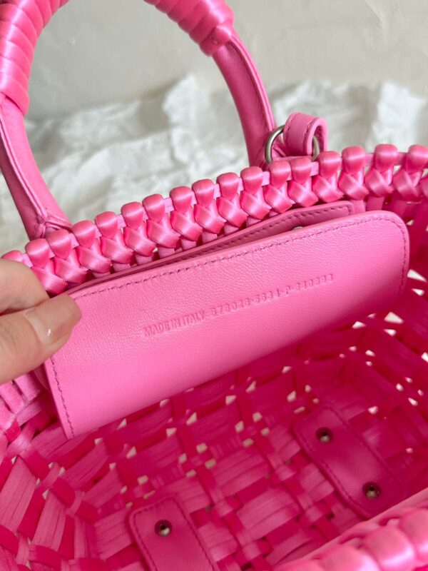 Balenciaga Bistro Xxs Basket With Strap Pink/Black For Women 11in/28cm