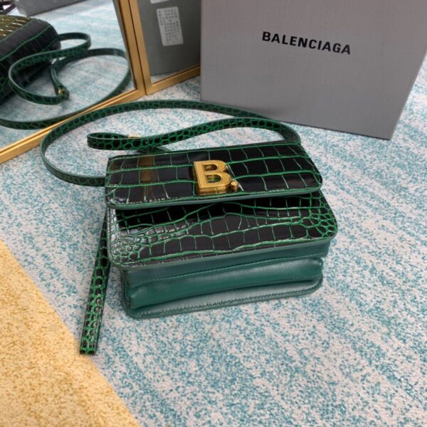 Balenciaga Bolso Bandolera B In Dark Green, For Women, Women's Bags 7in/18cm