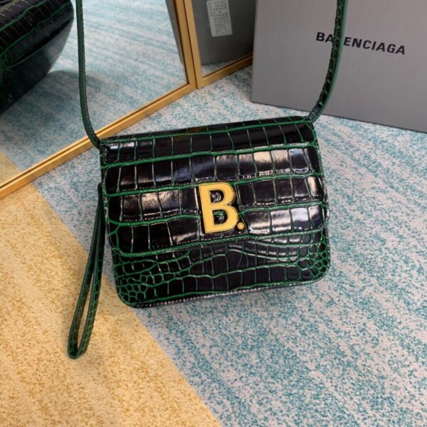 Balenciaga Bolso Bandolera B In Dark Green, For Women, Women's Bags 7in/18cm