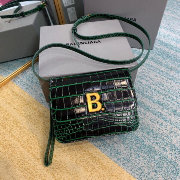 Balenciaga Bolso Bandolera B In Dark Green, For Women, Women's Bags 7in/18cm