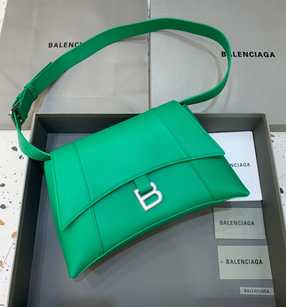 Balenciaga Downtown Small Shoulder Bag In Green, For Women, Women's Bags 11.8in/30cm
