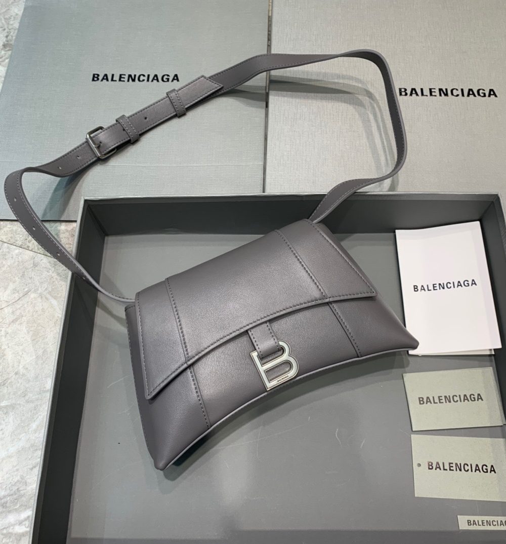 Balenciaga Downtown XS Shoulder Bag In Gray, For Women, Women's Bags 10in/25cm