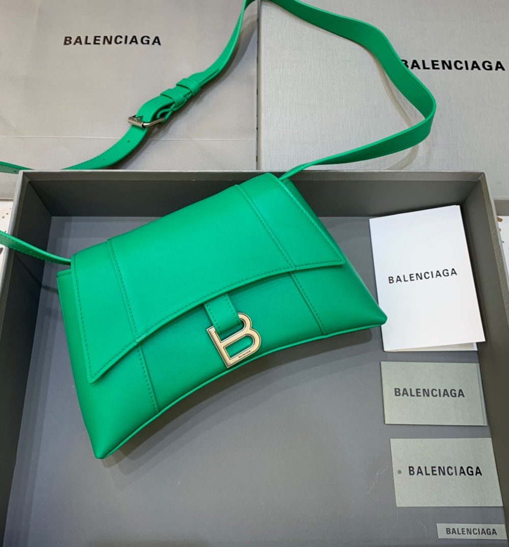 Balenciaga Downtown XS Shoulder Bag In Green, For Women, Women's Bags 10in/25cm