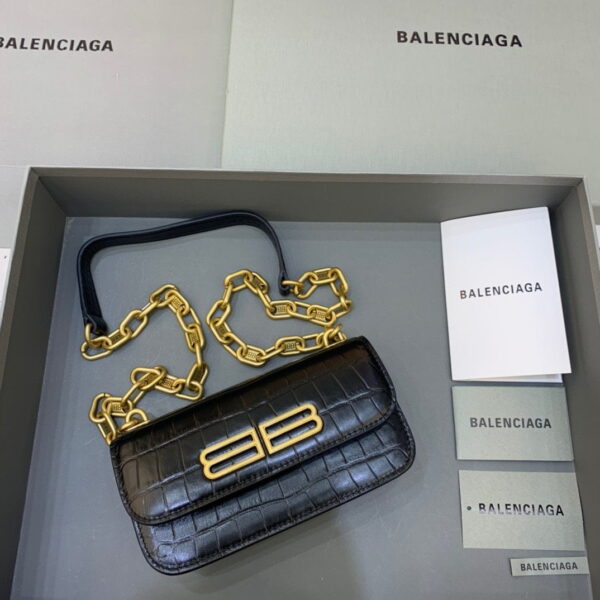 Balenciaga Gossip Small On Chain Shoulder Bag Black, For Women, Women's Bags 7.4in/19cm