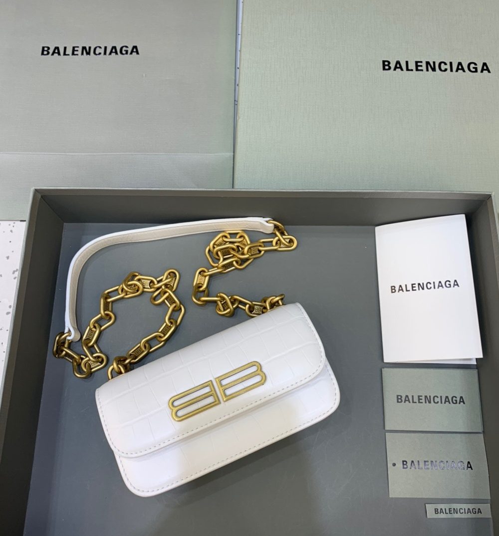 Balenciaga Gossip Small On Chain Shoulder Bag White, For Women, Women's Bags 7.4in/19cm