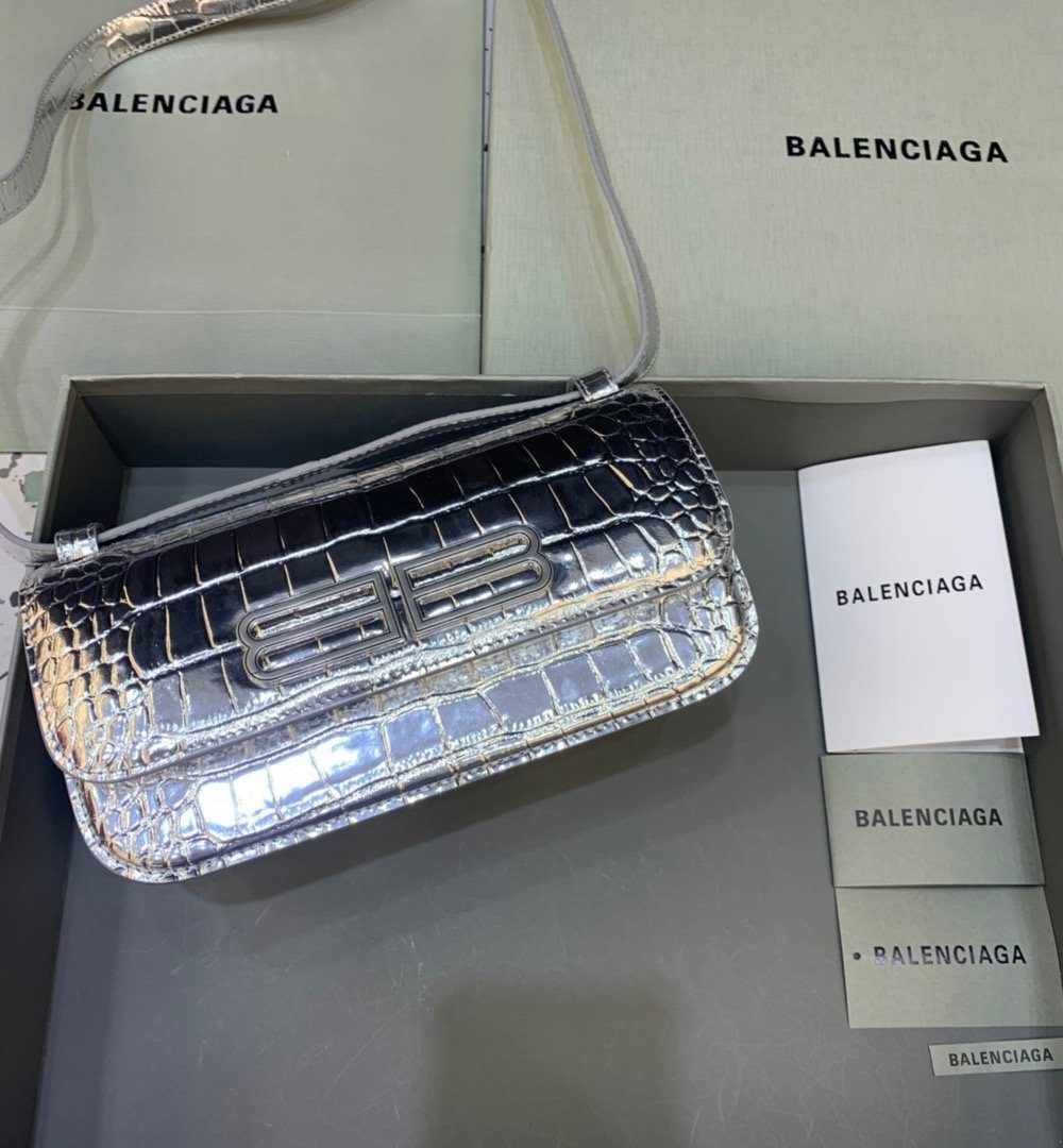 Balenciaga Gossip Small Shoulder Bag Sliver, For Women, Women's Bags 9.1in/23cm