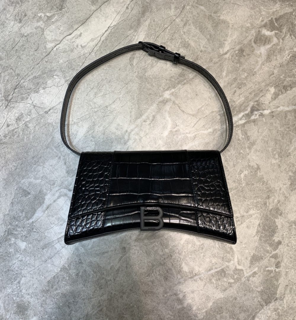 Balenciaga Hourglass Handbag In Black, For Women, Women's Bags 9.8in/25cm