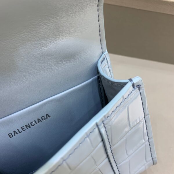 Balenciaga Hourglass Mini Handbag With Chain In Blue, For Women, Women's Bags 4.7in/12cm