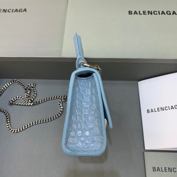 Balenciaga Hourglass Mini Handbag With Chain In Blue, For Women, Women's Bags 4.7in/12cm