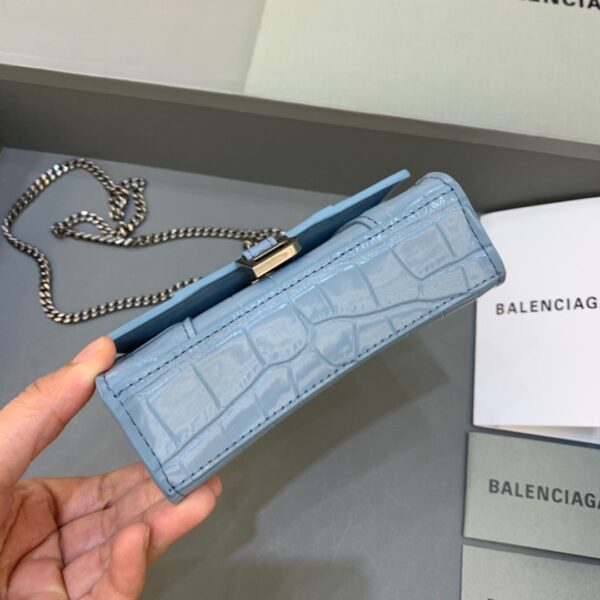 Balenciaga Hourglass Mini Handbag With Chain In Blue, For Women, Women's Bags 4.7in/12cm