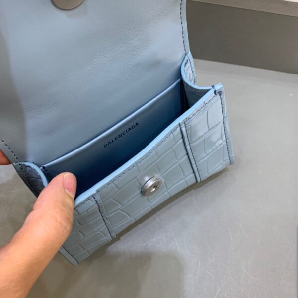 Balenciaga Hourglass Mini Handbag With Chain In Blue, For Women, Women's Bags 4.7in/12cm