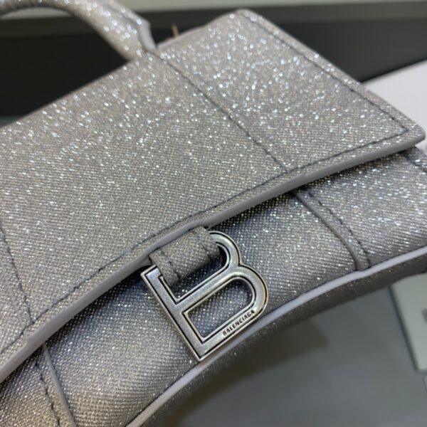 Balenciaga Hourglass Mini Handbag With Chain In Grey, For Women, Women's Bags 4.7in/12cm