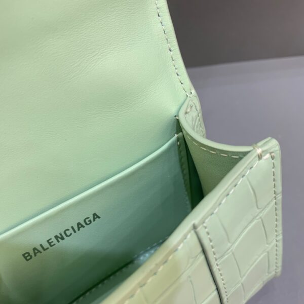 Balenciaga Hourglass Mini Handbag With Chain In Light Green, For Women, Women's Bags 4.7in/12cm