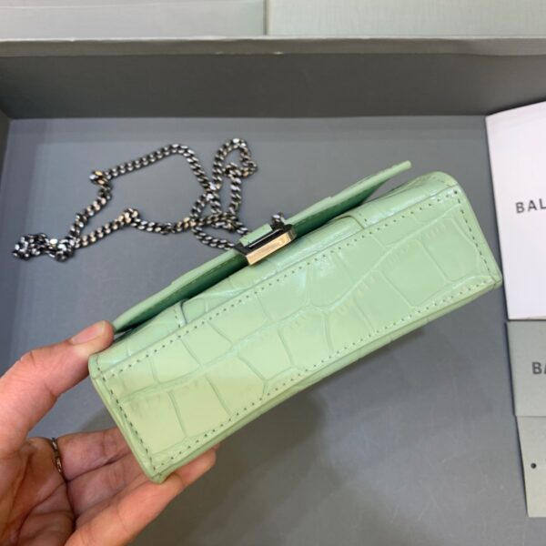 Balenciaga Hourglass Mini Handbag With Chain In Light Green, For Women, Women's Bags 4.7in/12cm