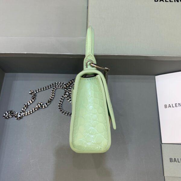 Balenciaga Hourglass Mini Handbag With Chain In Light Green, For Women, Women's Bags 4.7in/12cm