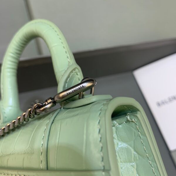 Balenciaga Hourglass Mini Handbag With Chain In Light Green, For Women, Women's Bags 4.7in/12cm