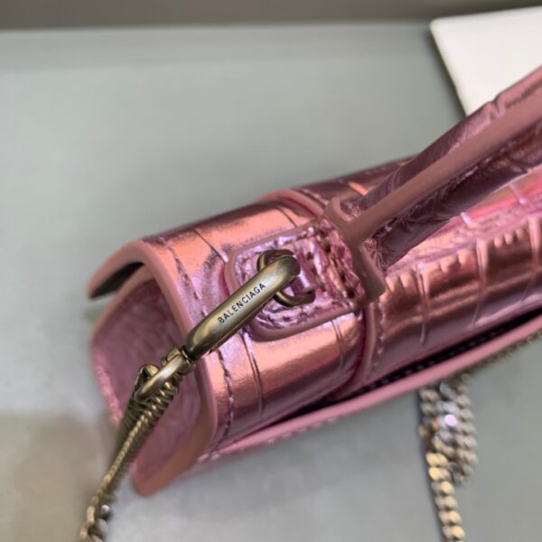 Balenciaga Hourglass Mini Handbag With Chain In Light Pink, For Women, Women's Bags 4.7in/12cm