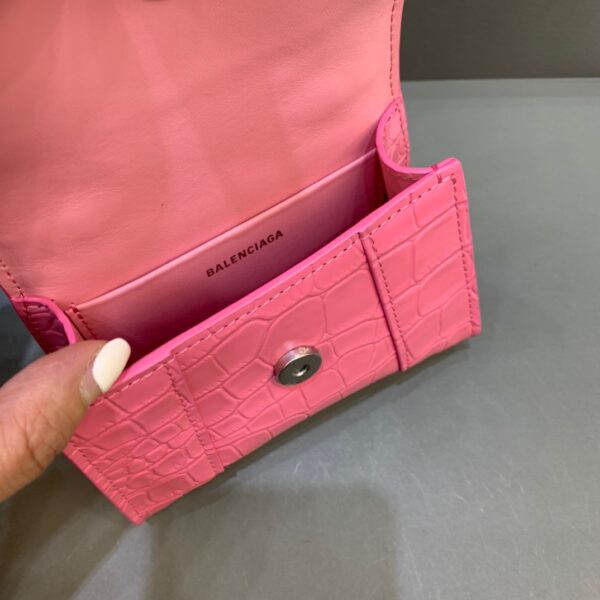 Balenciaga Hourglass Mini Handbag With Chain In Pink, For Women, Women's Bags 4.7in/12cm