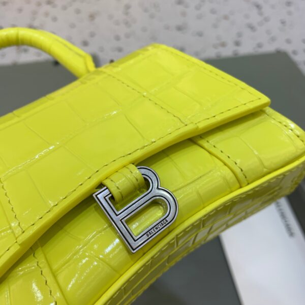 Balenciaga Hourglass Mini Handbag With Chain In Yellow, For Women, Women's Bags 4.7in/12cm