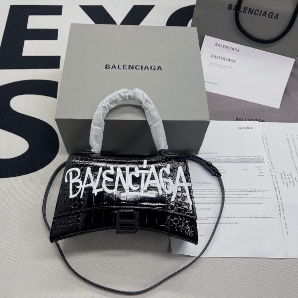 Balenciaga Hourglass Small Handbag In Black, For Women, Women's Bags 9in/23cm