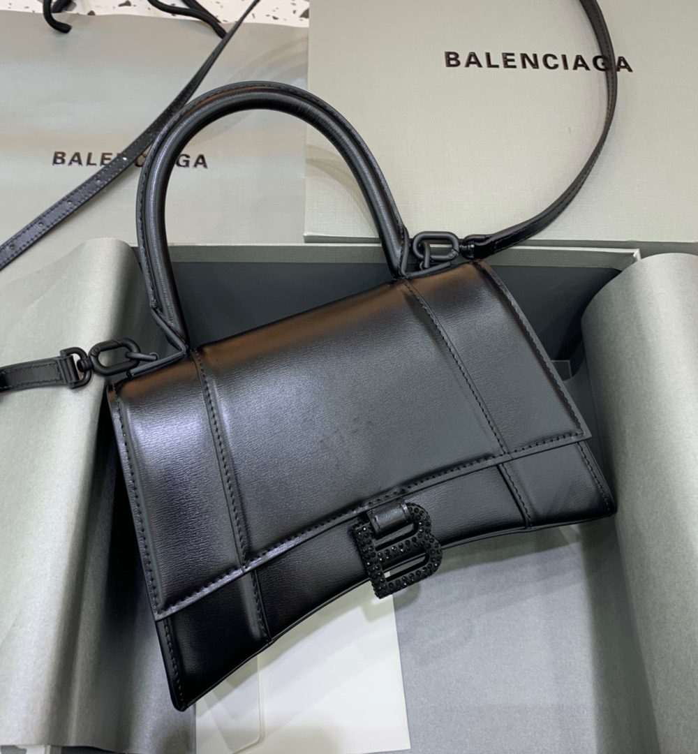 Balenciaga Hourglass Small Handbag In Black, For Women, Women's Bags 9in/23cm