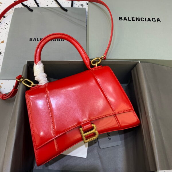 Balenciaga Hourglass Small Handbag In Bright Red, For Women, Women's Bags 9in/23cm 5935461QJ4M6406