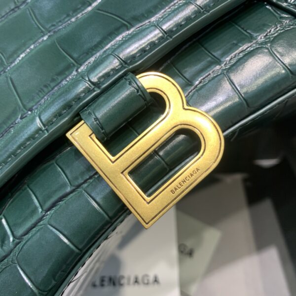 Balenciaga Hourglass Small Handbag In Dark Green, For Women, Women's Bags 9in/23cm