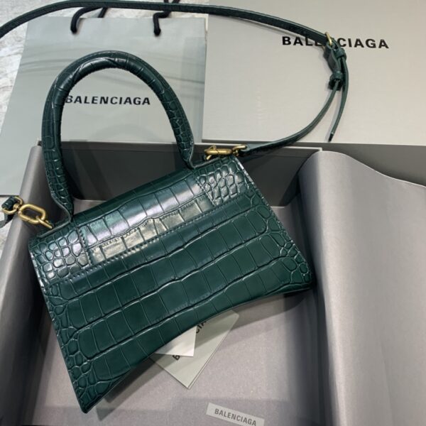 Balenciaga Hourglass Small Handbag In Dark Green, For Women, Women's Bags 9in/23cm