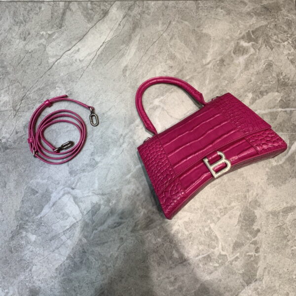 Balenciaga Hourglass Small Handbag In Dark Pink, For Women, Women's Bags 9in/23cm